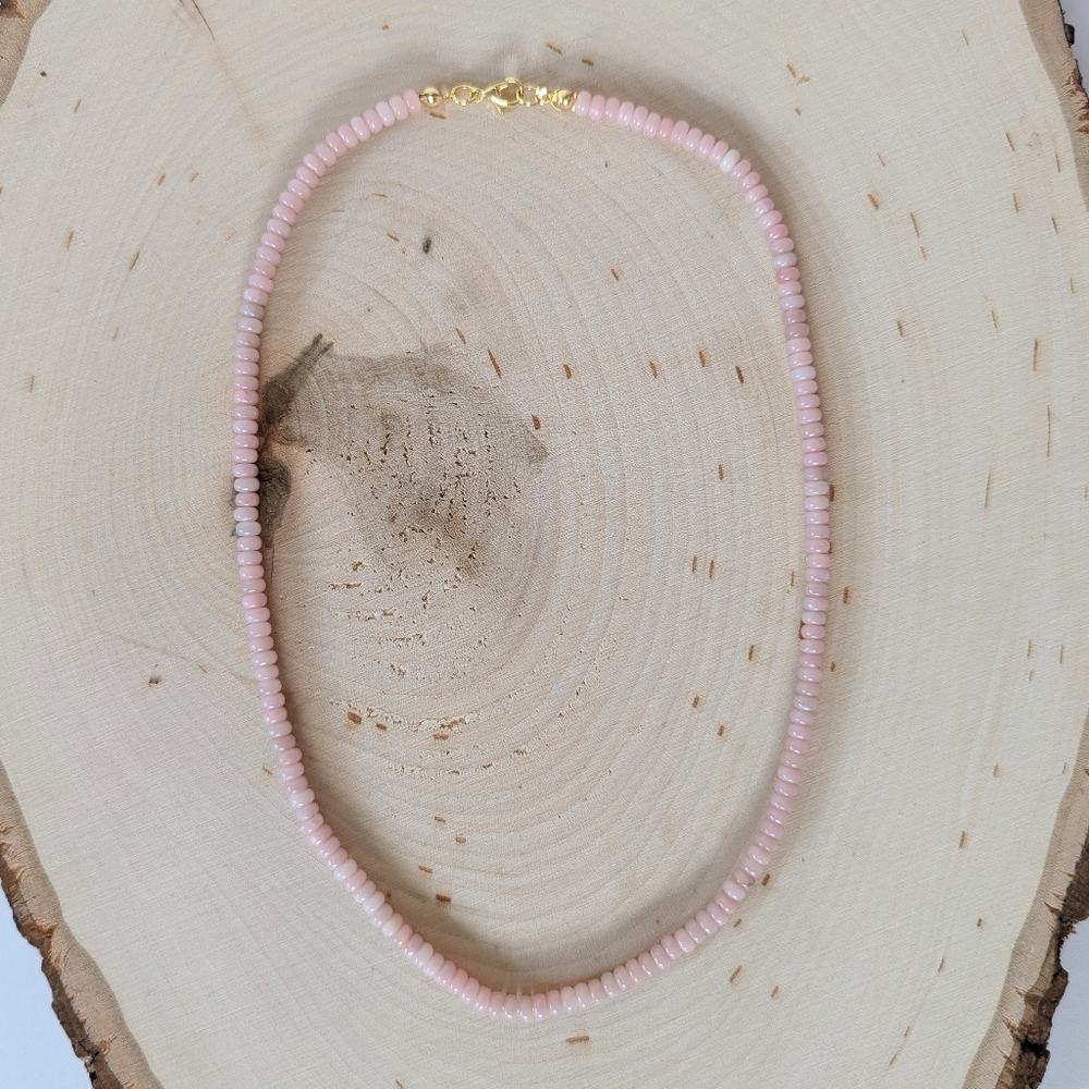 Gemstone Necklace- Pink Opal Beaded Necklace